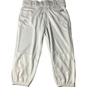 Rawlings: White Baseball Pants, Cropped Below The Knee, Size Medium